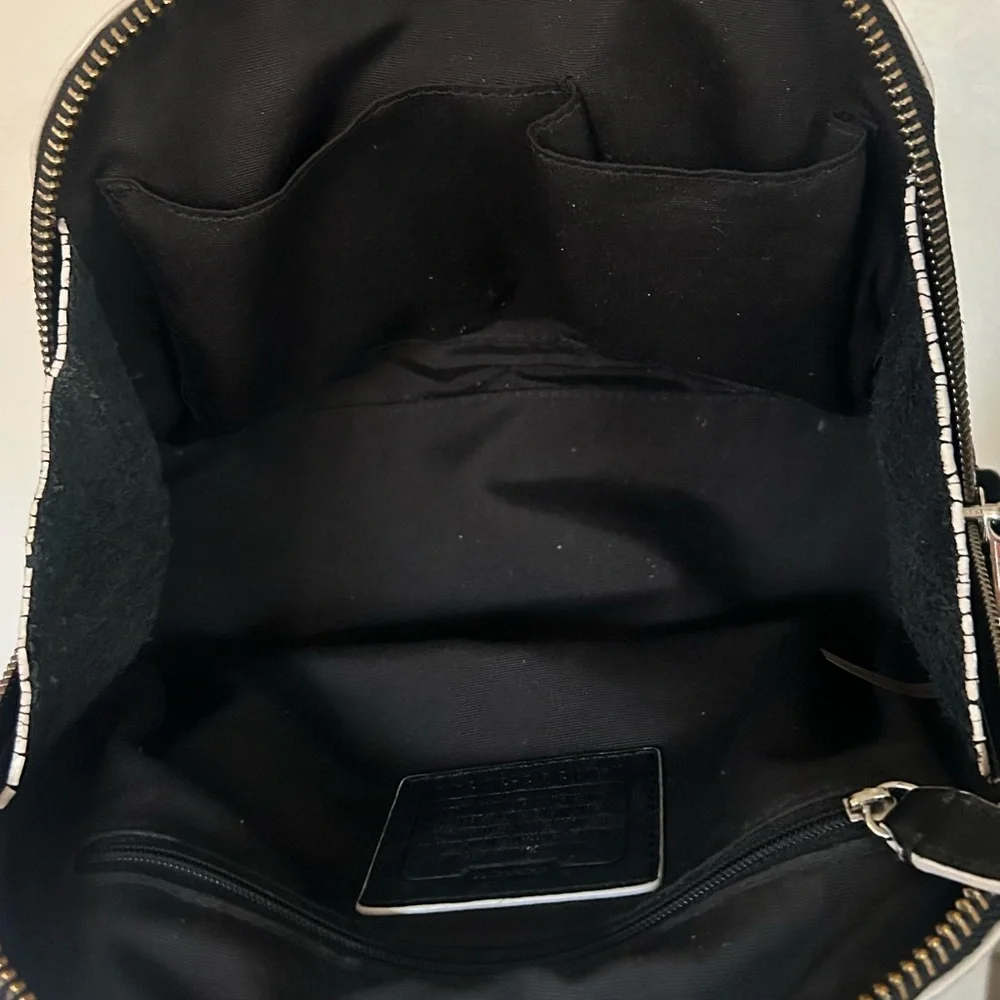 Coach Bleecker Mini Preston Black White Edgepaint Leather Satchel Bag 30344 - Picture 15 of 15